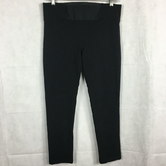 Active USA Legging Pants Womens Sz L Black Stretch Ponte‎ Knit Pants - Picture 1 of 10